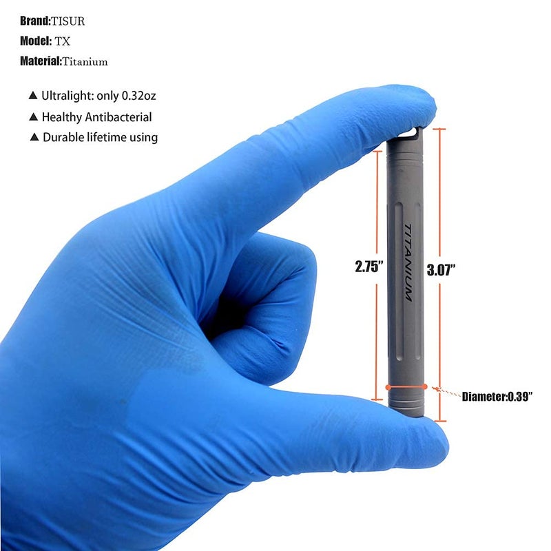 TISUR Titanium Portable Toothpick Holder Box, Pocket Waterproof Case Toothpicks Container with Keychain for Outdoor Picnic and Camping (1, Grey) - Image 2